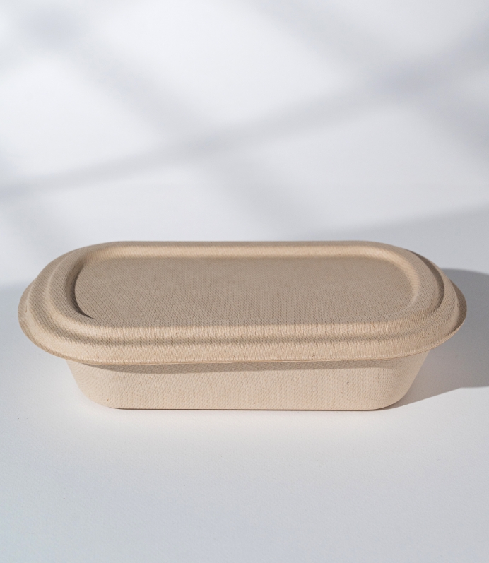 Μπολ bio οβάλ 850ml με sugarcane καπάκι